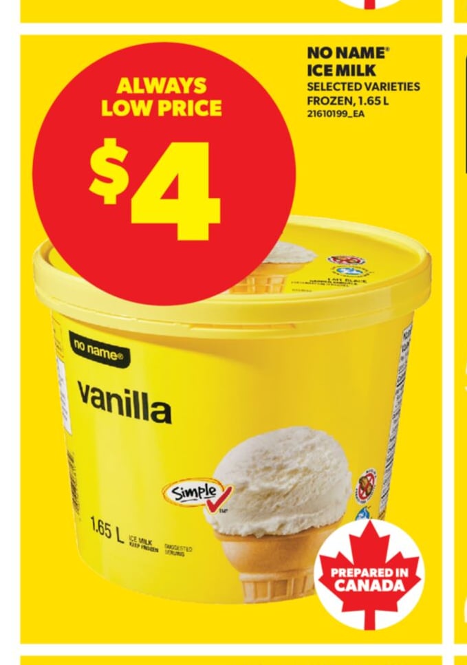 NO NAME® ICE MILK, 1.65 L