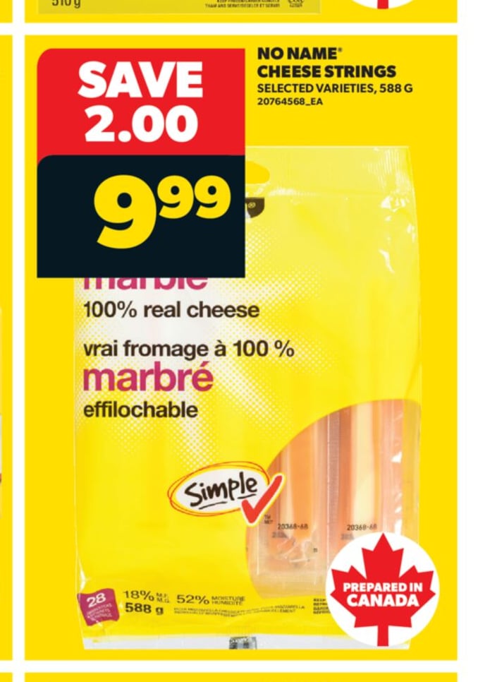 NO NAME® CHEESE STRINGS, 588 G