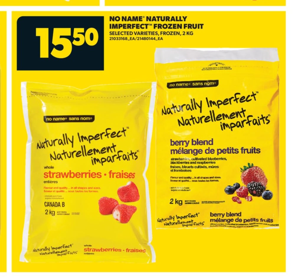 NO NAME® NATURALLY IMPERFECT™ FROZEN FRUIT, 2 KG