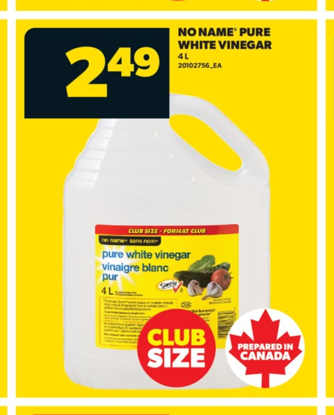 NO NAME® PURE WHITE VINEGAR, 4 L