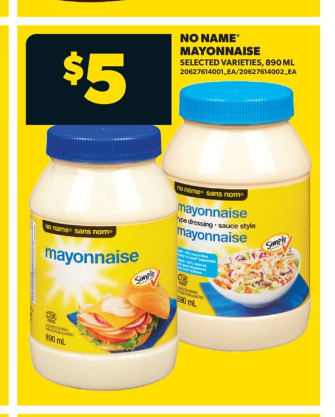 NO NAME® MAYONNAISE, 890 ML