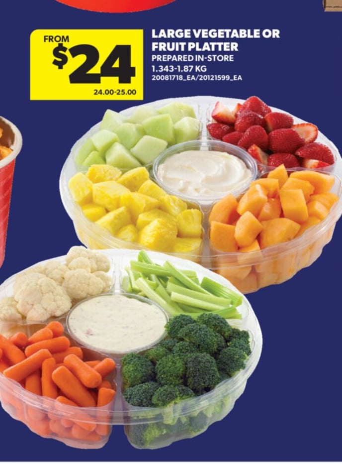 LARGE VEGETABLE OR FRUIT PLATTER, 1.343-1.87 KG