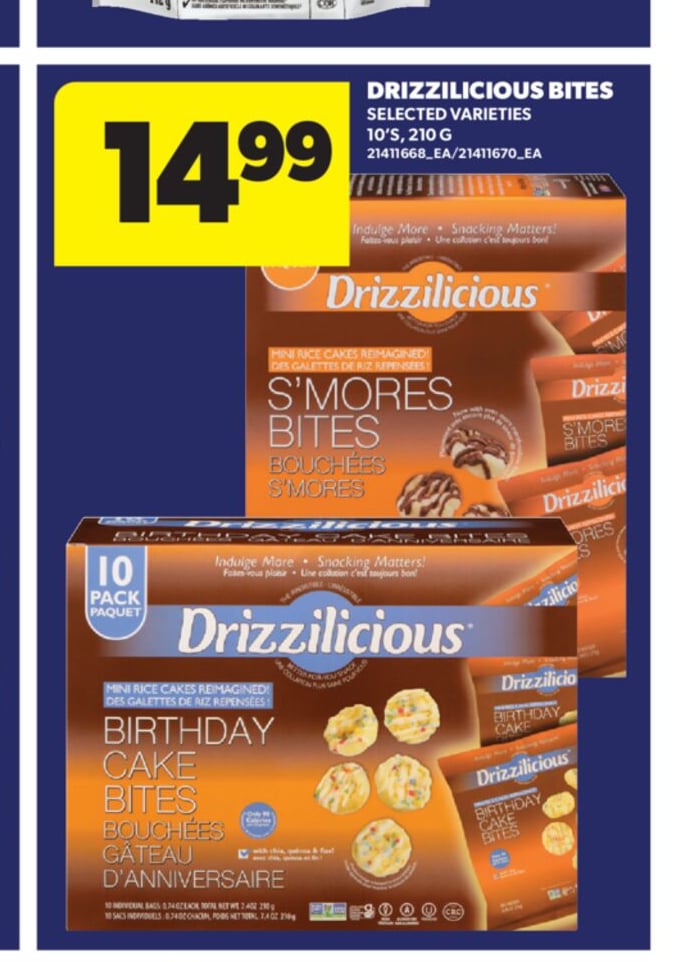 DRIZZILICIOUS BITES, 10'S, 210 G