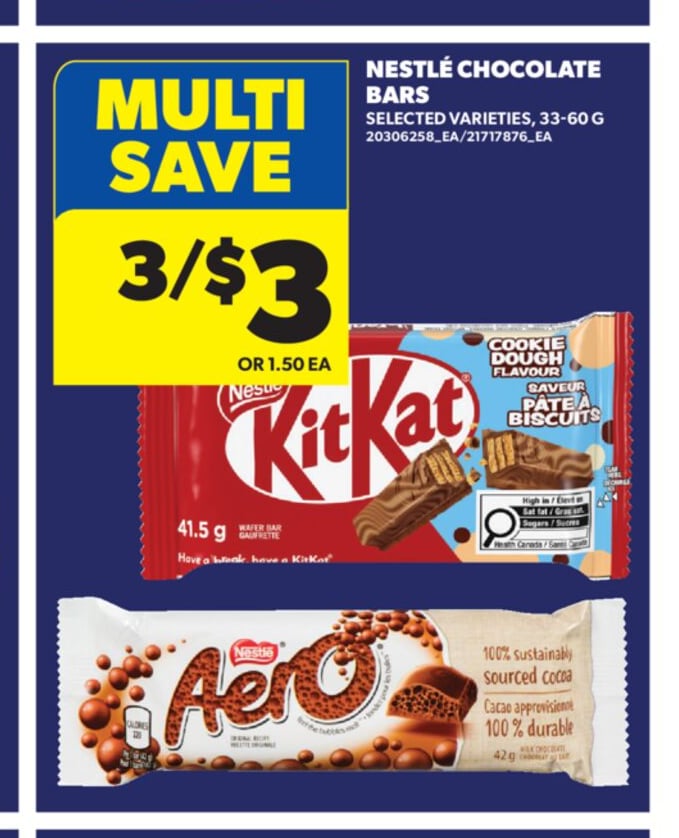 NESTLÉ CHOCOLATE BARS, 33-60 G