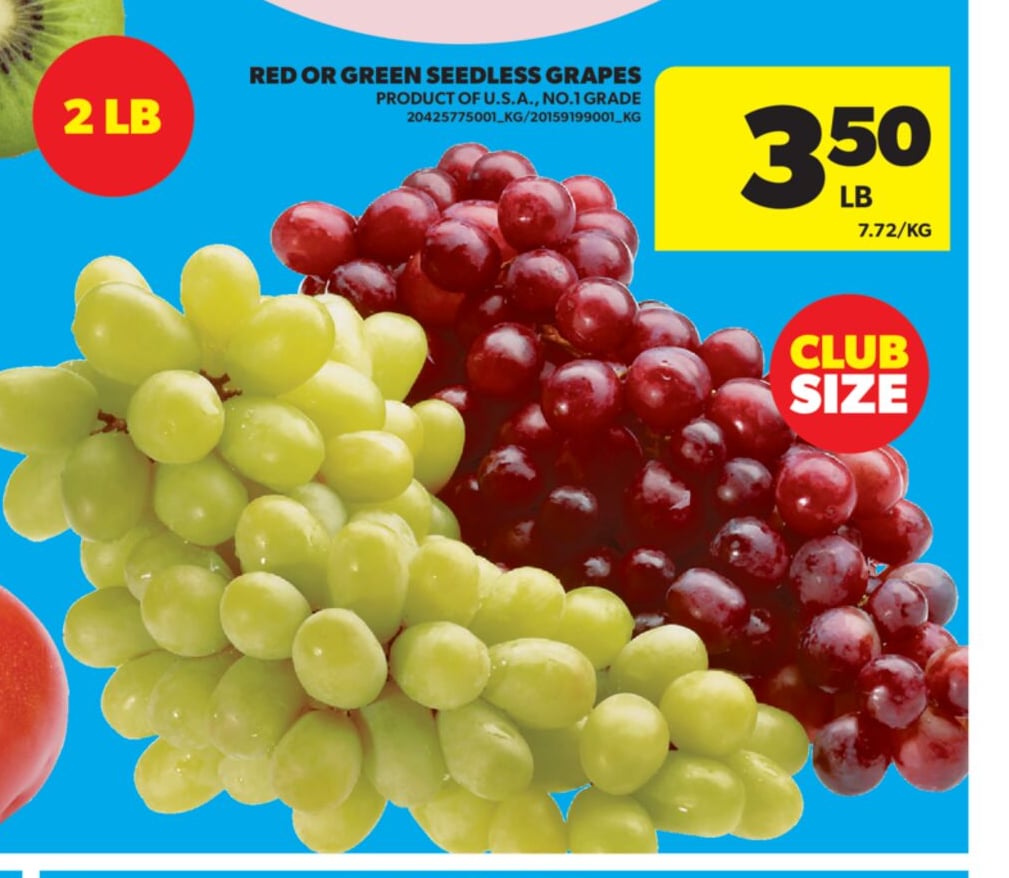 RED OR GREEN SEEDLESS GRAPES