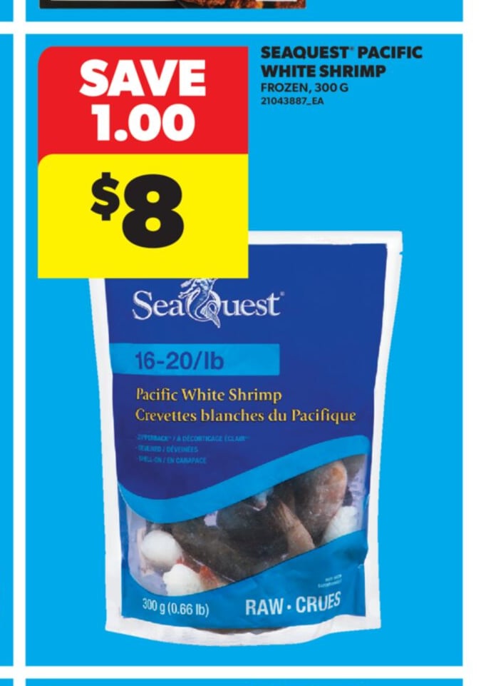 SEAQUEST PACIFIC WHITE SHRIMP, 300 G