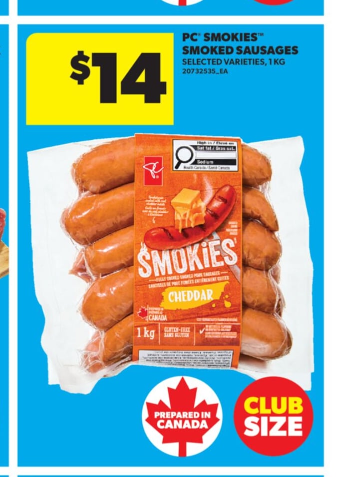 PC SMOKIES® SMOKED SAUSAGES, 1 KG