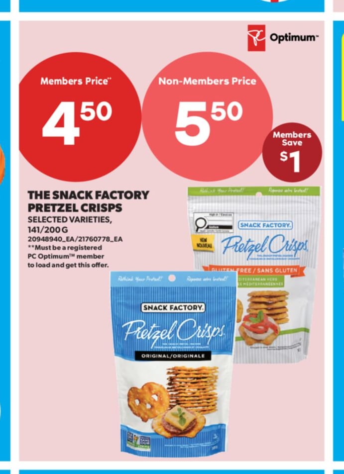 THE SNACK FACTORY PRETZEL CRISPS, 141/200 G