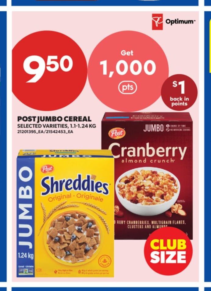 POST JUMBO CEREAL, 1.1 - 1.24 KG