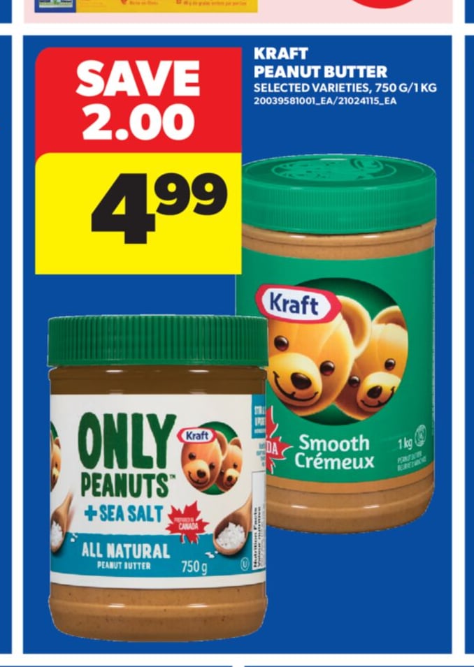 KRAFT PEANUT BUTTER, 750 G/1 KG
