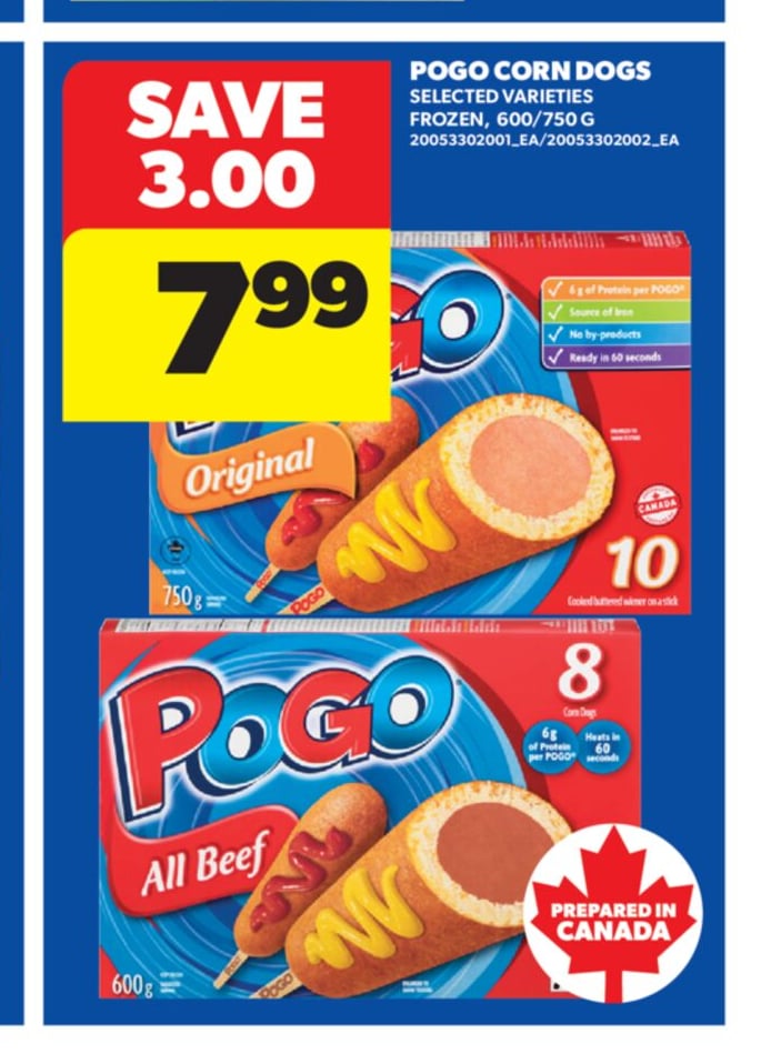 POGO CORN DOGS, 600/750 G