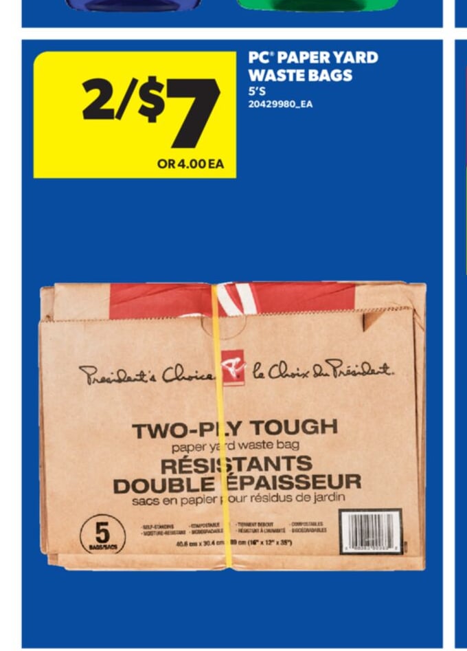 PC® PAPER YARD WASTE BAGS, 5'S