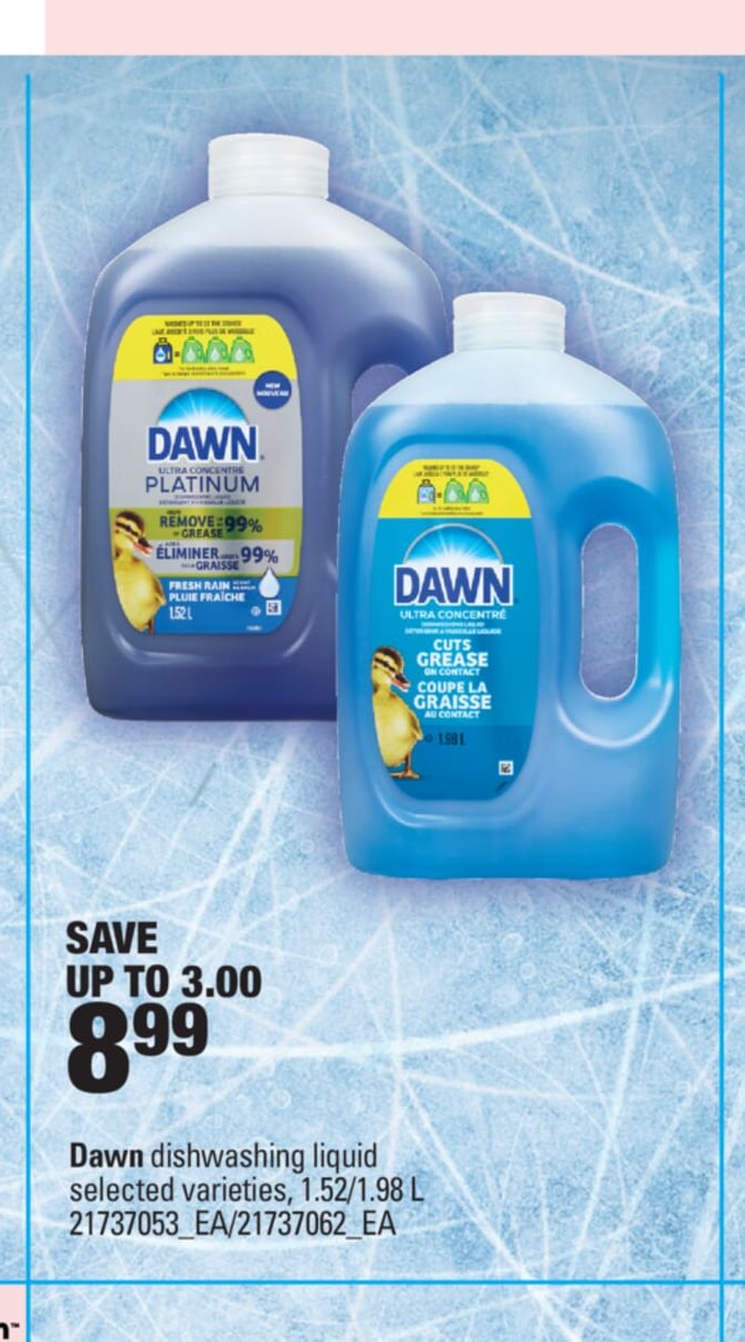 DAWN DISHWASHING LIQUID, 1.52 L/98 L