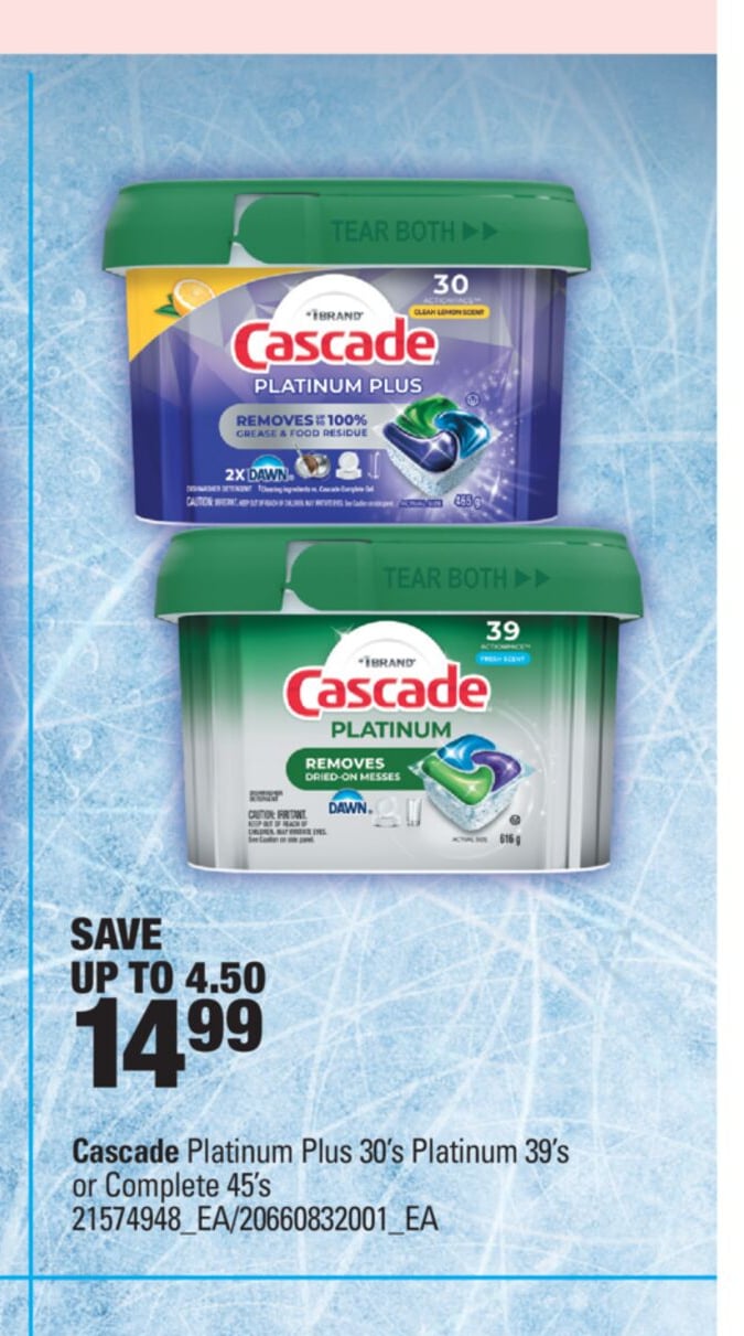 CASCADE PLATINUM PLUS, 30'S PLATINUM, 39'S OR COMPLETE, 45'S