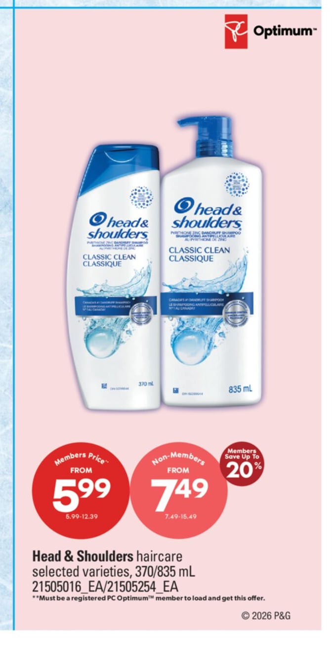 HEAD & SHOULDERS HAIRCARE, 370/835 mL