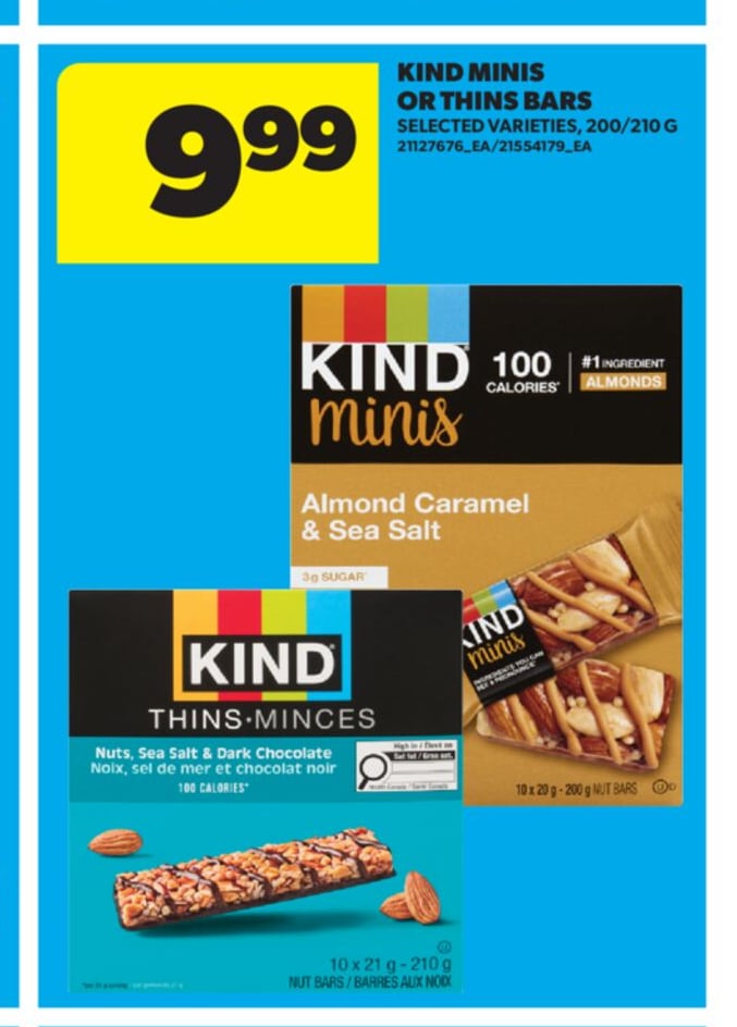 KIND MINIS OR THINS BARS, 200/210 G