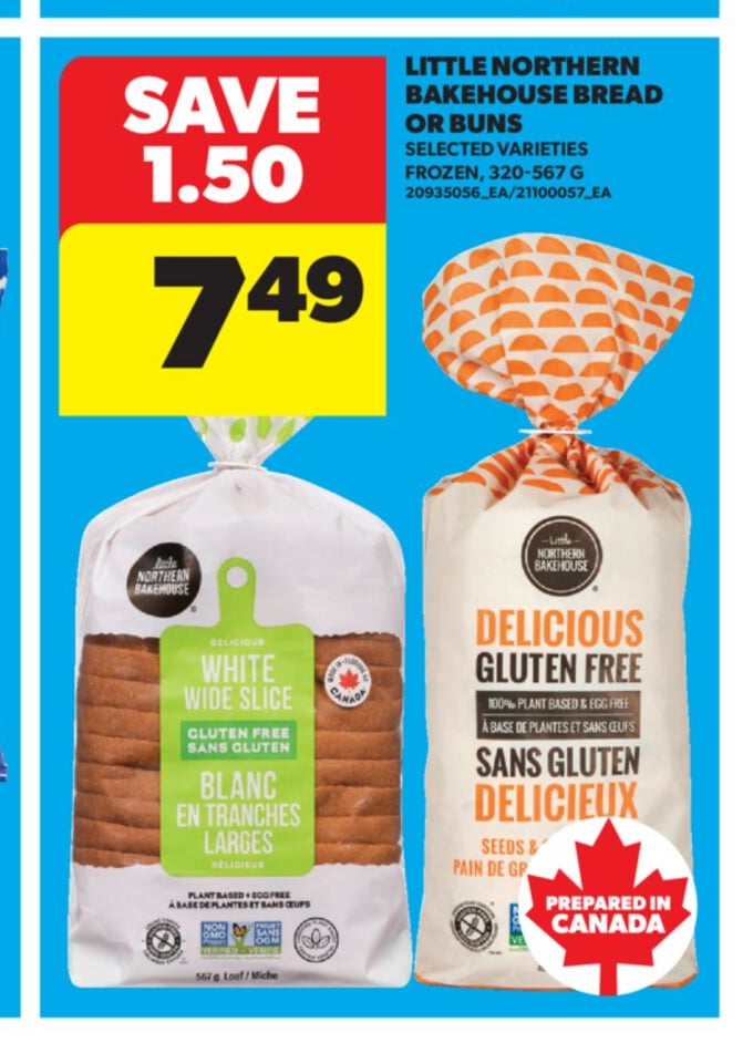 LITTLE NORTHERN BAKEHOUSE BREAD OR BUNS, 320-567 G