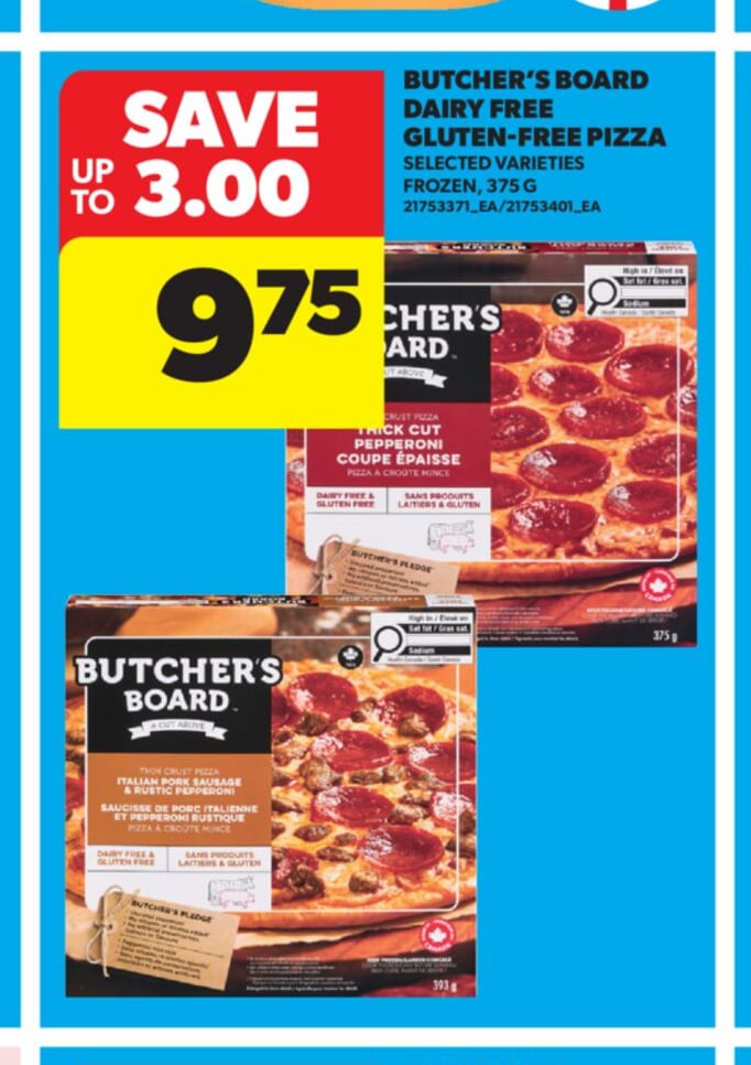 BUTCHER'S BOARD DAIRY FREE GLUTEN-FREE PIZZA, 375 G