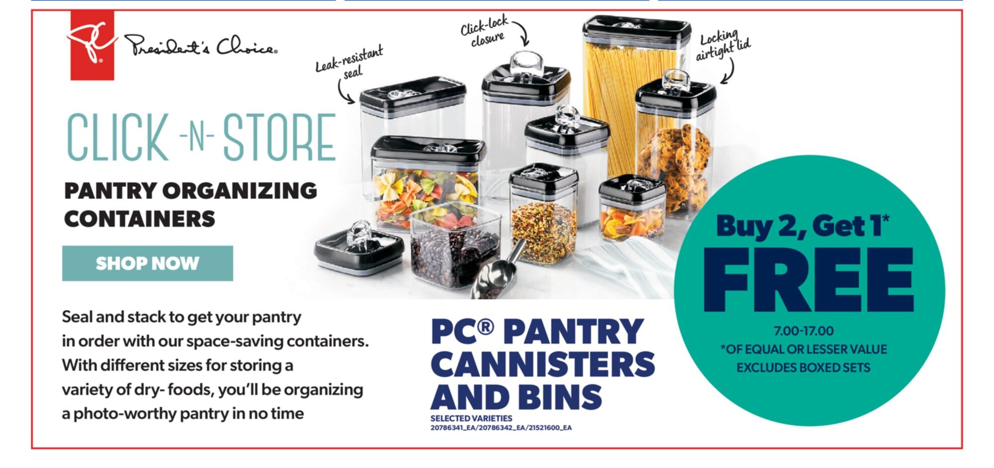 PC® PANTRY CANNISTERS AND BINS