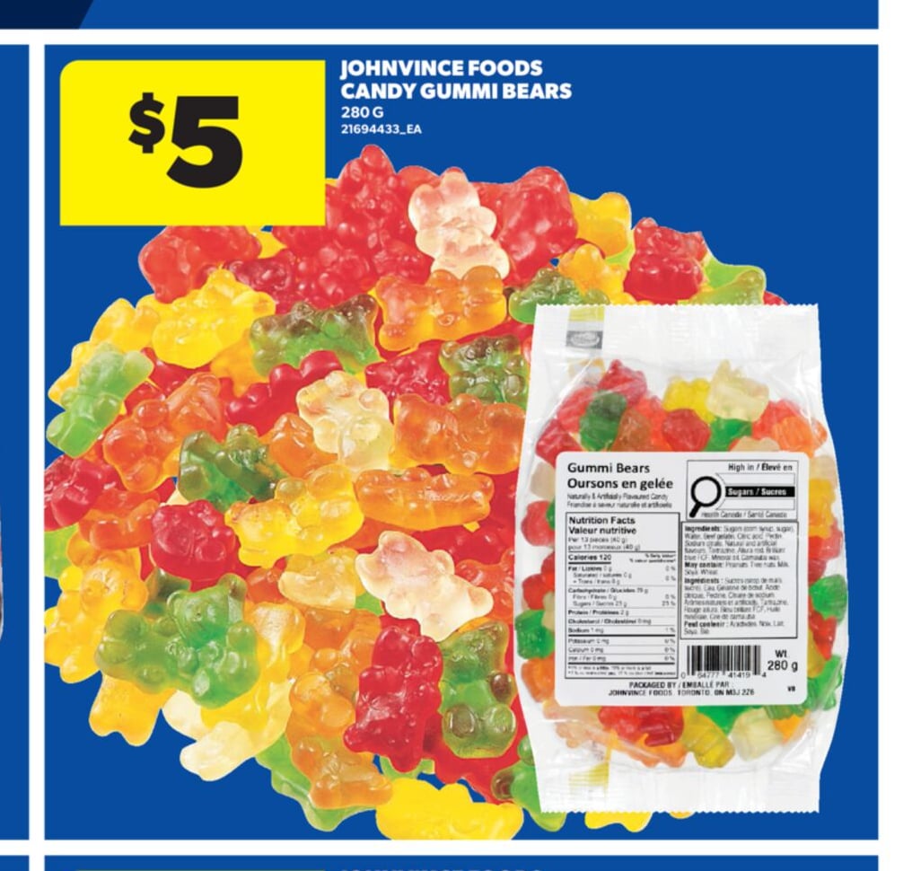 JOHNVINCE FOODS CANDY GUMMI BEARS, 280 G