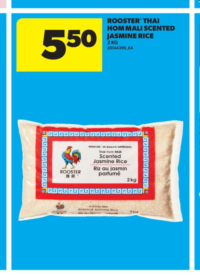 ROOSTER® THAI HOM MALI SCENTED JASMINE RICE, 2 KG