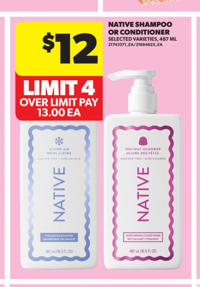 NATIVE SHAMPOO OR CONDITIONER, 457 ML