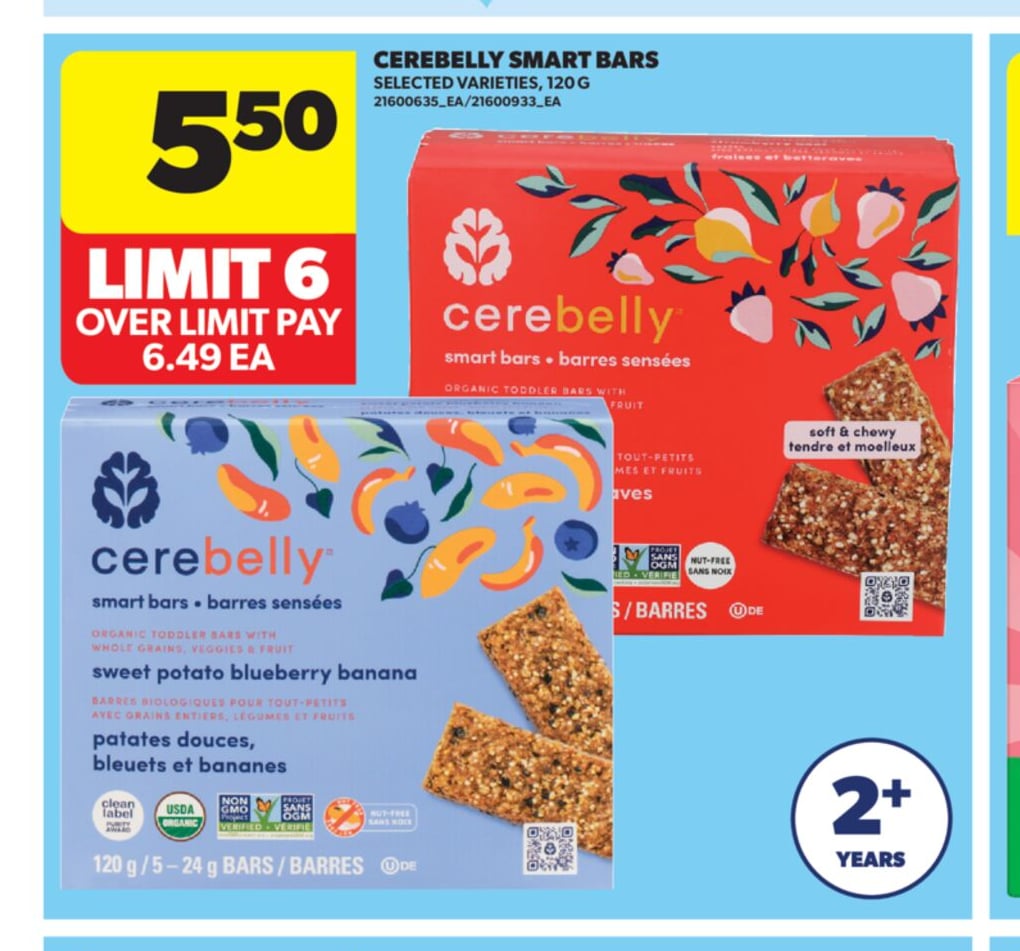 CEREBELLY SMART BARS, 120 G