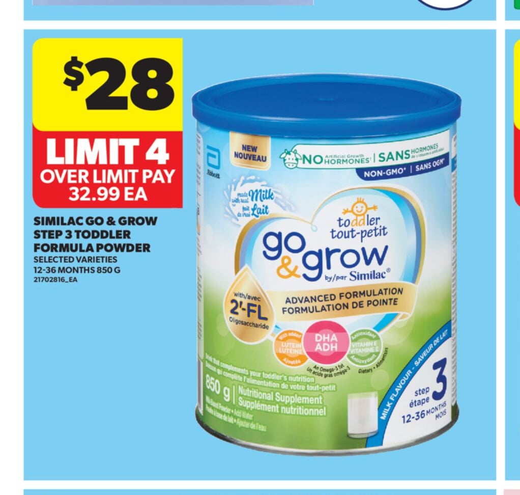 SIMILAC GO & GROW STEP 3 TODDLER FORMULA POWDER, 850 G