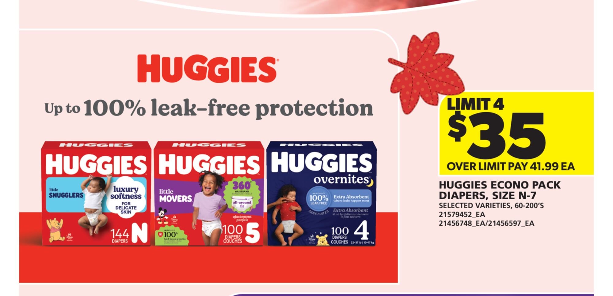 HUGGIES ECONO PACK DIAPERS, SIZE N-7, , 60-200'S