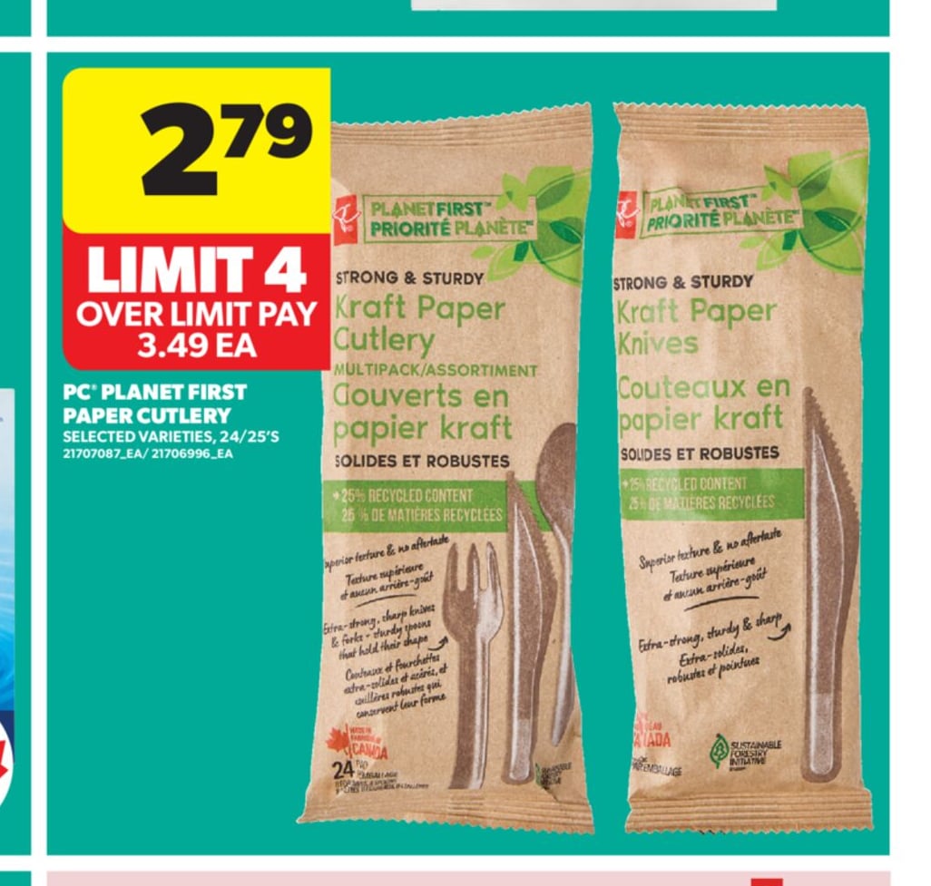 PC® PLANET FIRST PAPER CUTLERY, 24/25'S