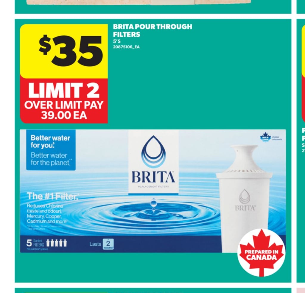 BRITA POUR THROUGH FILTERS, 5'S