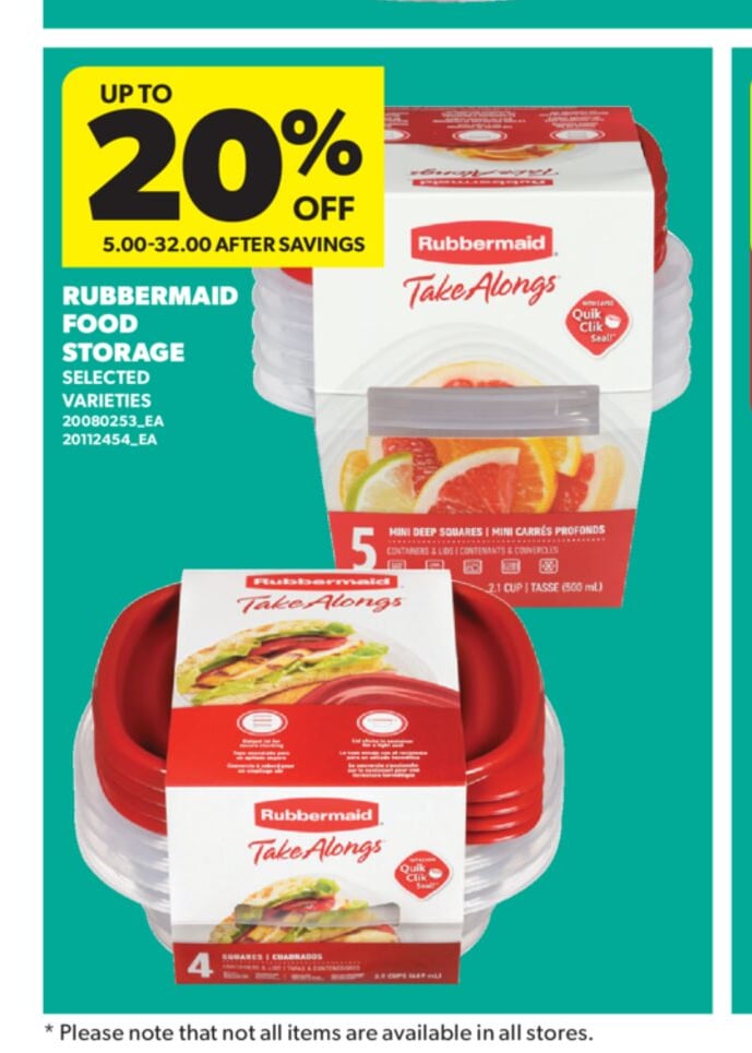 RUBBERMAID FOOD STORAGE