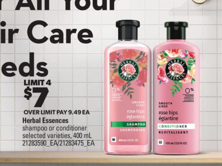 HERBAL ESSENCES SHAMPOO OR CONDITIONER, 400 ML