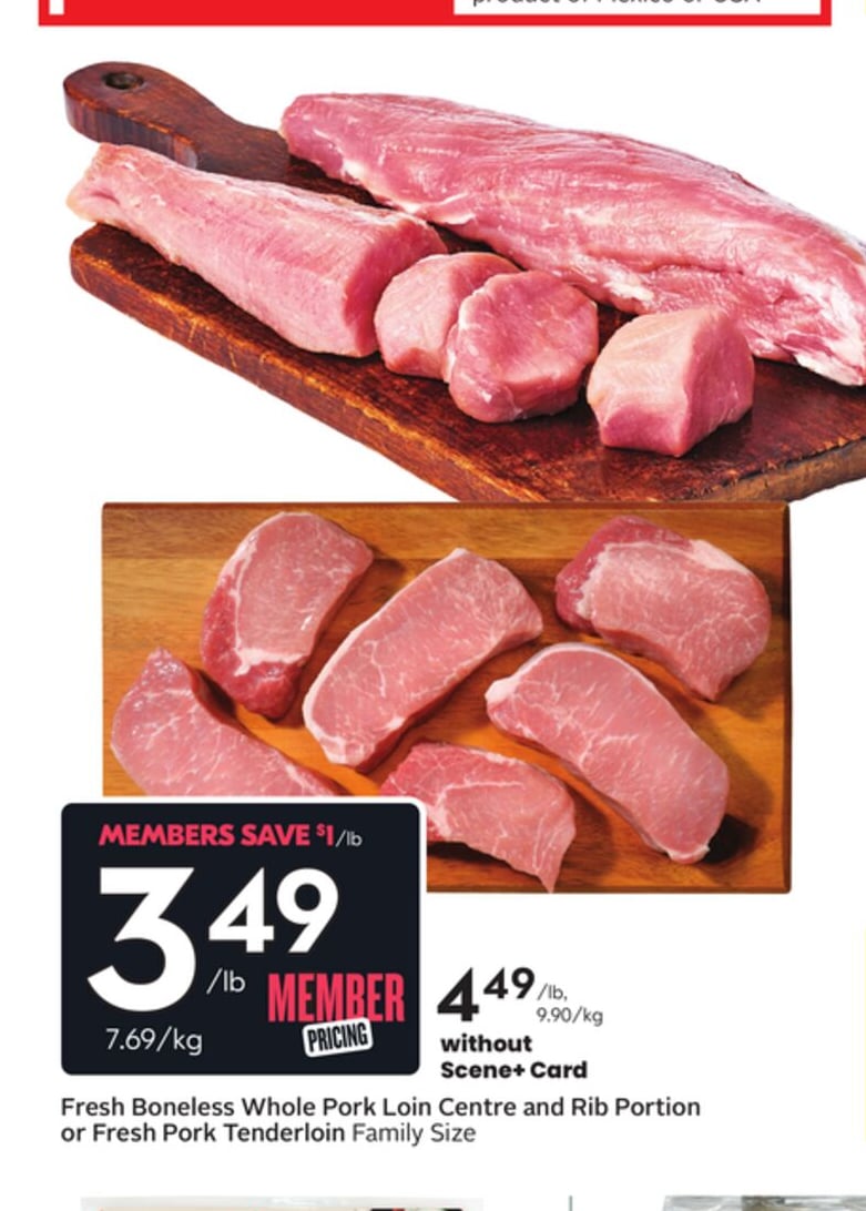 Fresh Boneless Whole Pork Loin Centre and Rib Portion or Fresh Pork Tendron - mid-autumn festival