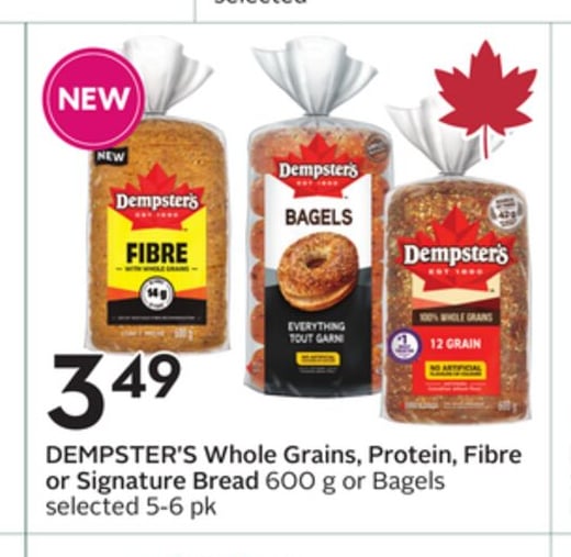 Whole Grains, Protein, Fibre or Signature Bread