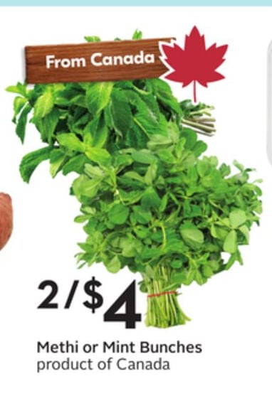 Methi or Mint Bunches