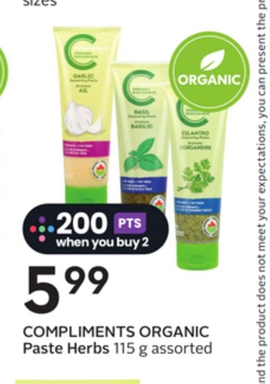COMPLIMENTS ORGANIC Paste Herbs
