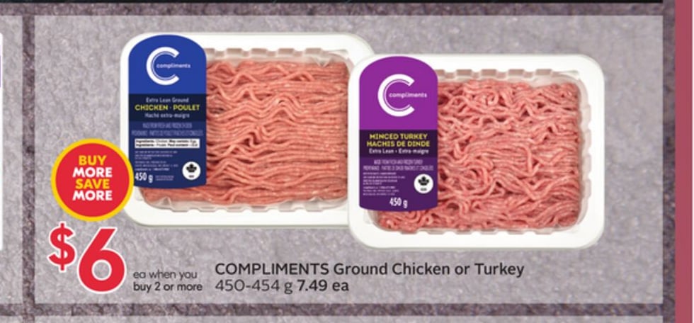 COMPLIMENTS Ground Chicken or Turkey