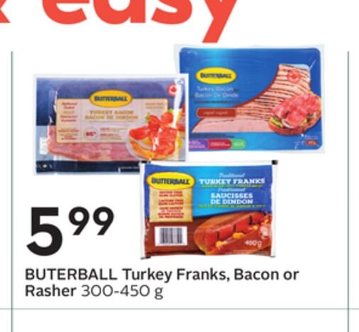 Turkey Franks, Bacon or Rasher