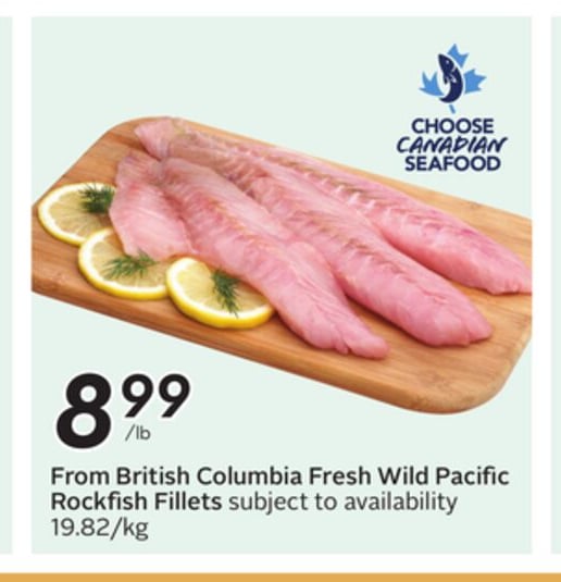 From British Columbia Fresh Wild Pacific Rockfish Fillets