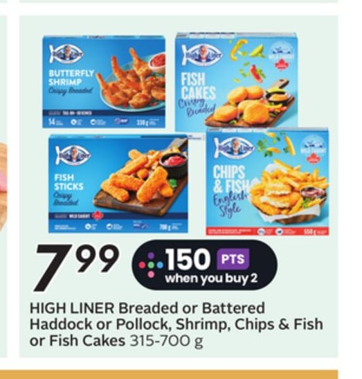 Breaded or Battered Haddock or Pollock, Shrimp, Chips & Fish or Fish Cakes