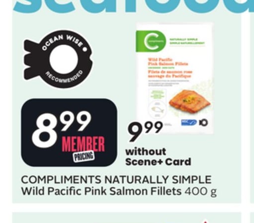 COMPLIMENTS NATURALLY SIMPLE Wild Pacific Pink Salmon Fillets