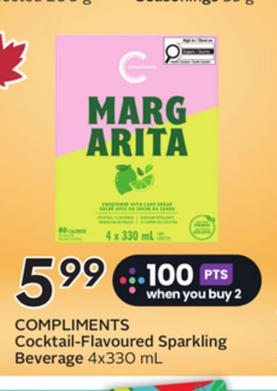COMPLIMENTS Cocktail-Flavoured Sparkling Beverage