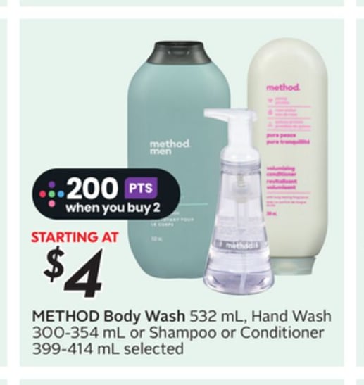 Body Wash 532 mL, Hand Wash 300-354 mL or Shampoo or Conditioner 399-414 mL