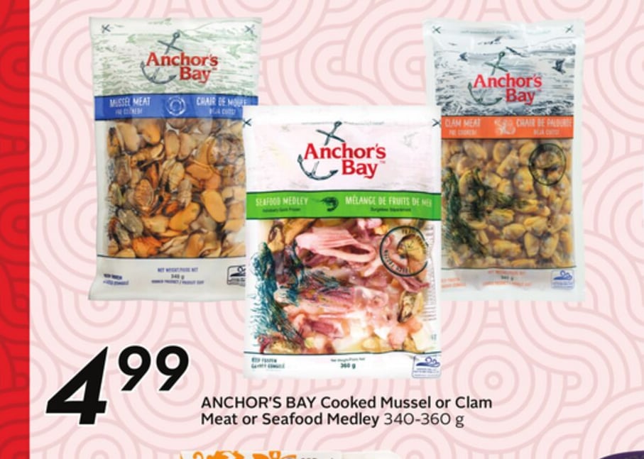 ANCHOR'S BAY Cooked Mussel or Clam Meat or Seafood Medley