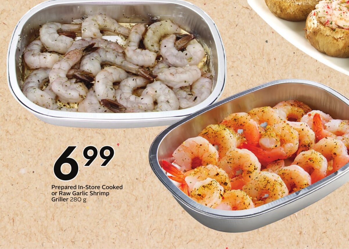 Prepared In-Store Cooked or Raw Garlic Shrimp Griller