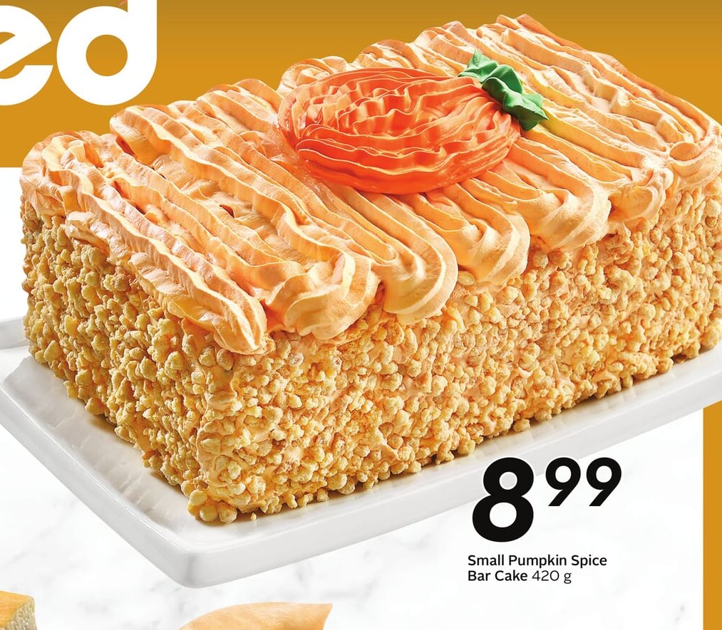 Small Pumpkin Spice Bar Cake