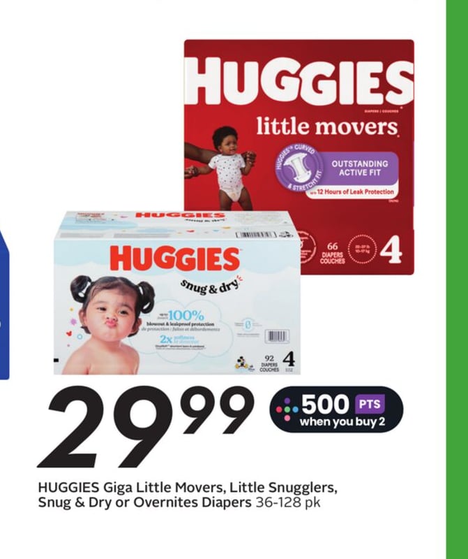 Giga Little Movers, Little Snugglers, Snug & Dry or Overnites Diapers