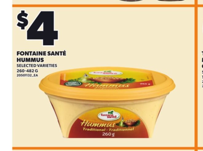 FONTAINE SANTÉ HUMMUS, 260-482 G