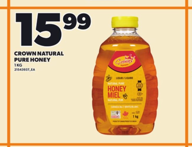 CROWN NATURAL PURE HONEY, 1 KG
